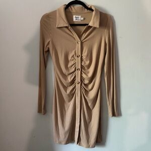 Princess Polly Tan Long Sleeve Bodycon Dress